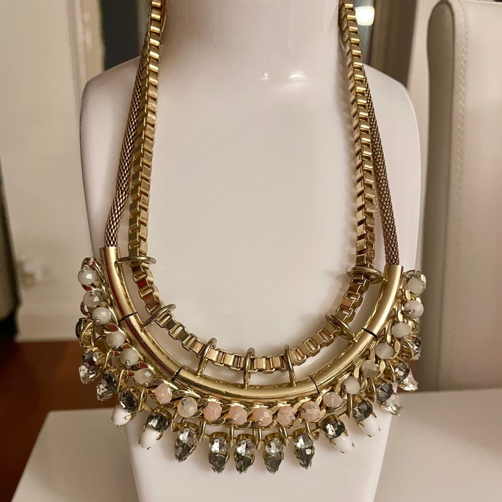 Multicrystal Statement Necklace Nwot - image 3